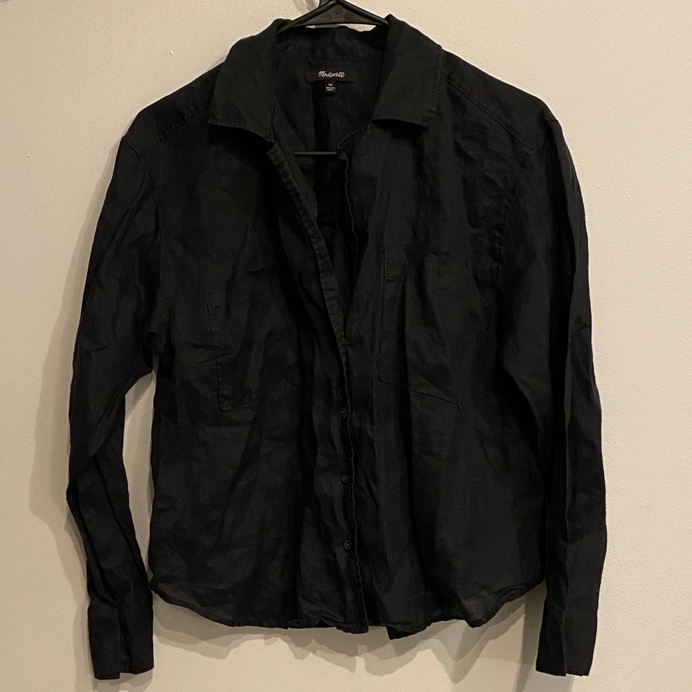 Madewell Women's Black Button Down Shirt